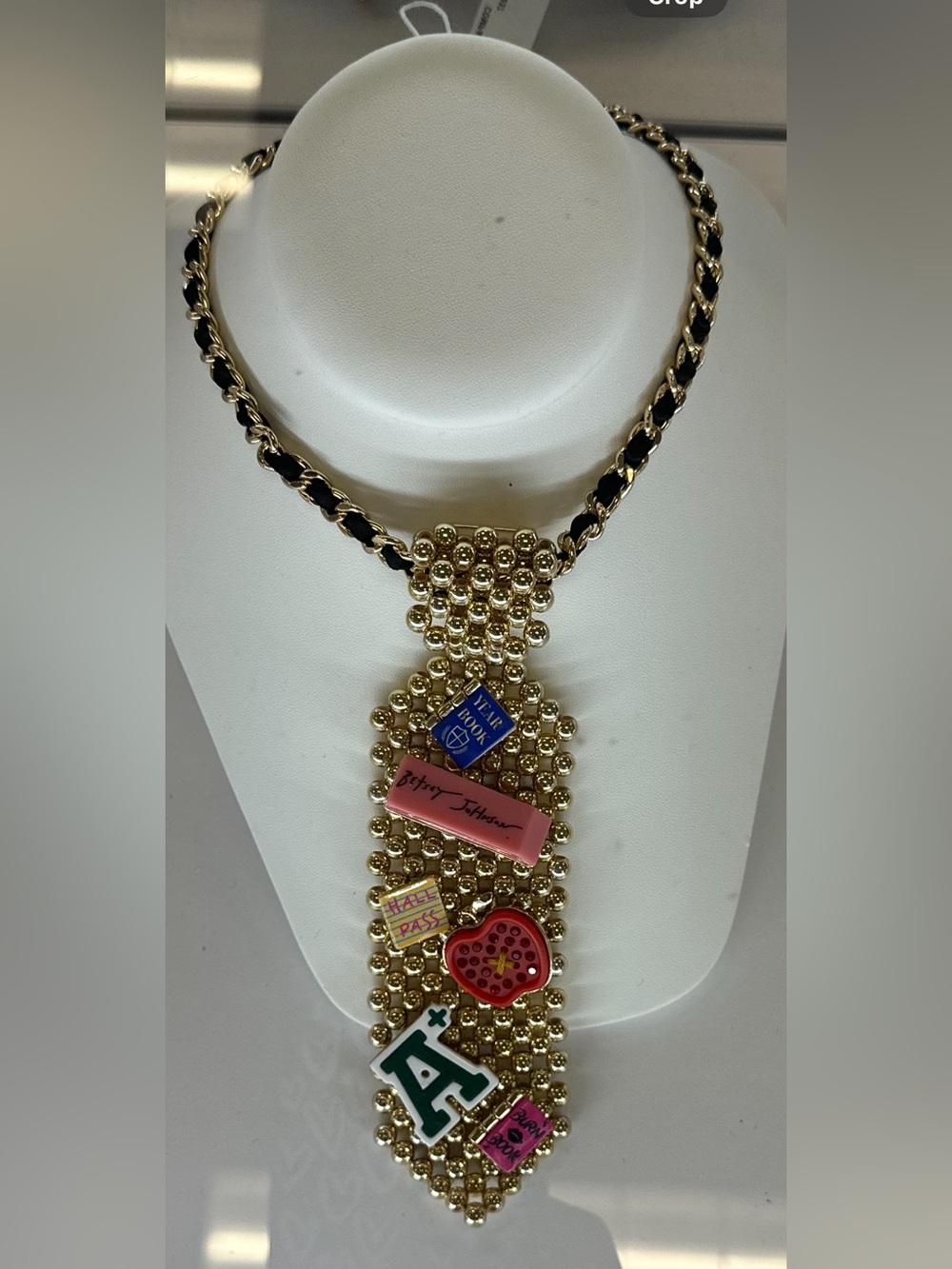 🎀 Johnson Faux Stone Best in Class School Tie Pendant Necklace🎀